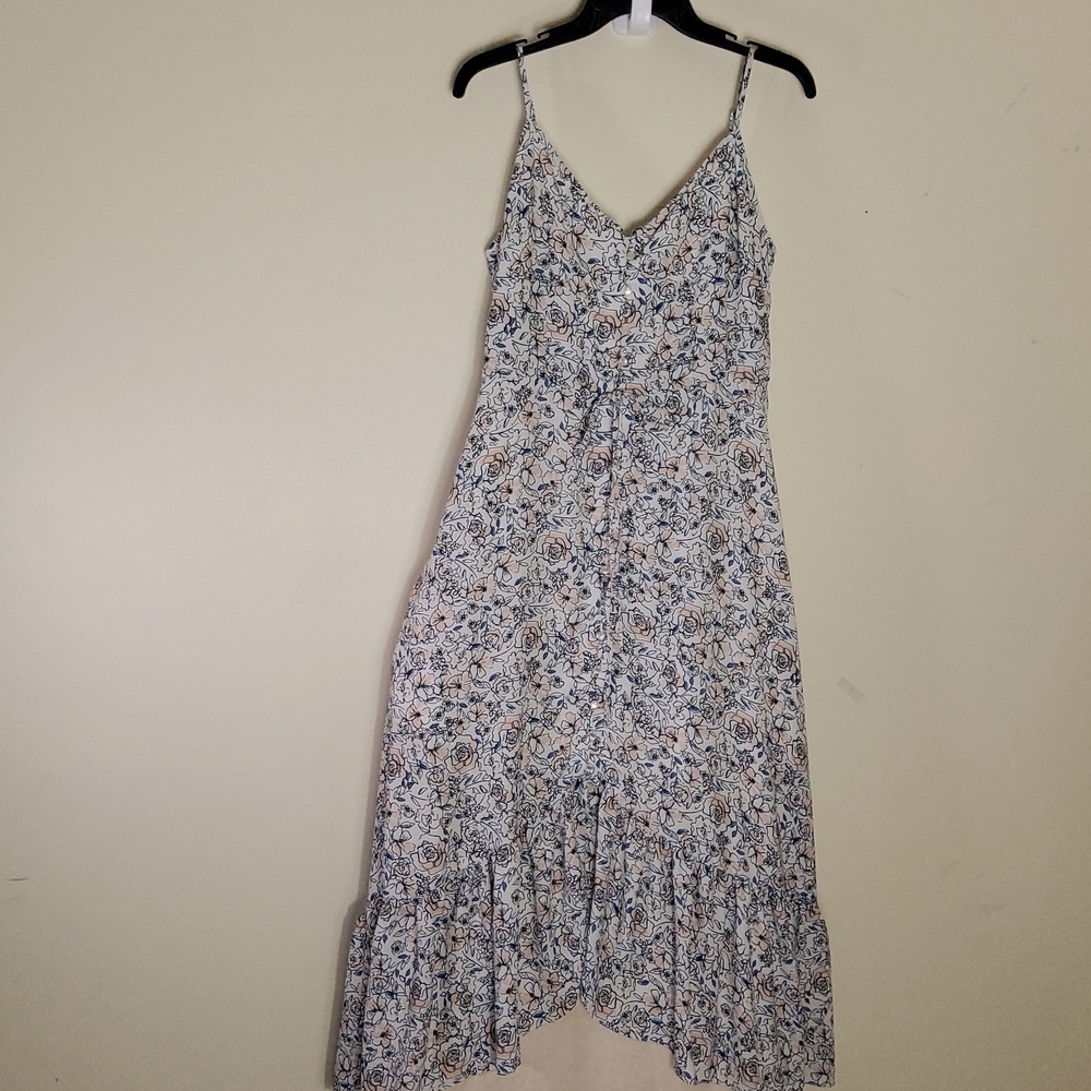 Nanette Lepore  Ruffled Tiered High- Low Hen Slip Dress Size 10